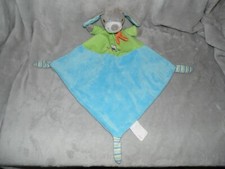 Mots D'enfants puppy comforter soft toy blue blankie dog