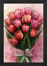 Radiant Tulip Bouquet Framed