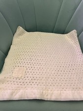Boots White Vintage Pram Blanket Cellular Acrylic Made In Witney England 34”x34”