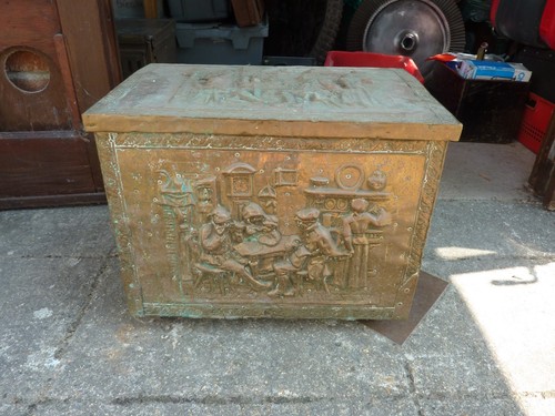 Vintage brass coal log - brass,