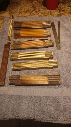 Antique folding wood - folding, ruler