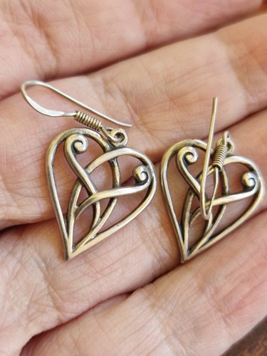 Silver celtic heart - celtic, earrings
