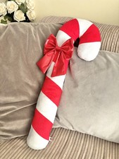 Large 23” Christmas Candy Cane with Bow Soft Plush Squeaky Stuffed Dog Toy