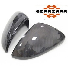 Pair Carbon Grain Wing Mirror Cover Replacement For VW Golf MK7 7.5 GTI GTD R UK