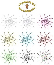 5inch SPIRAL IRON-ON RHINESTONE CRYSTAL  TSHIRT TRANSFER PATCH applique