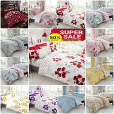 REVERSIBLE PRINTED DUVET COVER SET & PILLOWCASE SINGLE DOUBLE KING BEDDING QUILT