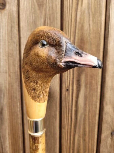 Bird handle wooden hand carved