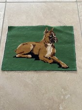 Completed  French vintage tapestry boxer, dog,  pet