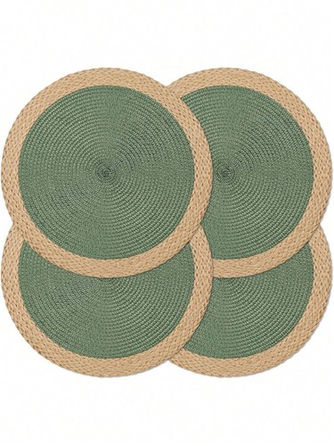 4pcs round woven placemats - round,