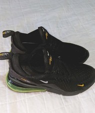 Nike air max 270 boys Trainers Size 5  Shoes Sneakers  black neon Volt 