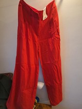 TU Women's Red Linen Trousers Size 10 Short BNWT.
