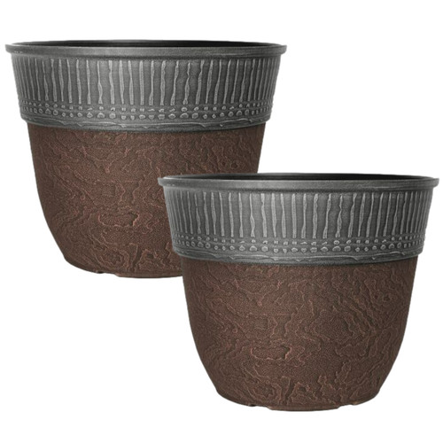 Planter ceramic look copper - ceramic,