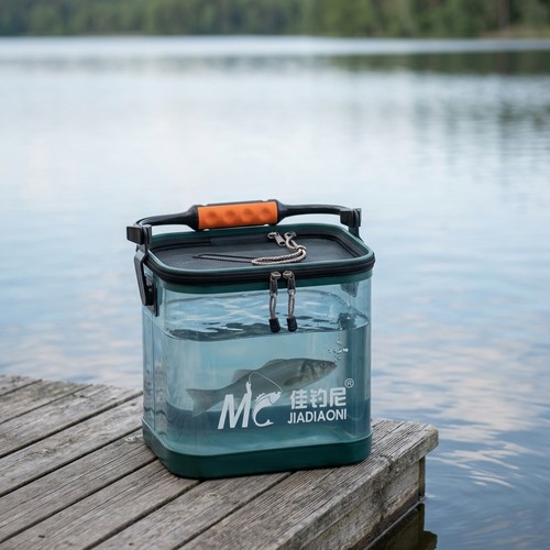 Foldable fishing bucket - fishing, bucket,