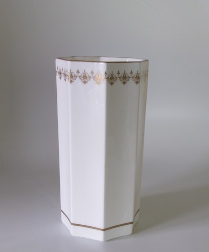 Octagonal vintage vase - vintage,
