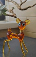 Vintage 1960's Amber Blown Glass Bambi Ornament/Figure