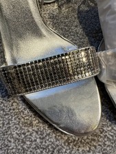 Silver Strappy Stiletto Heels