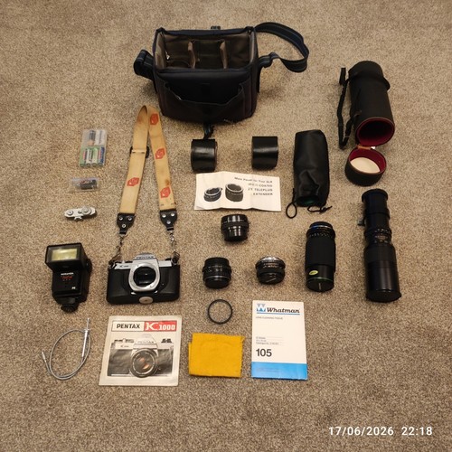 Pentax k1000 slr camera kit - k1000,