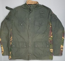 Barbour Cowen Commando Wax Camo Green Cargo Military Utility Jacket 2XL