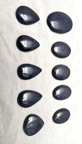 Blue goldstone cabochon lot - blue,