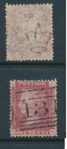1864 penny red sg43 - gb,, plate
