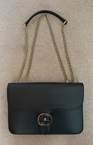 Gucci black pebbled leather - pebbled,