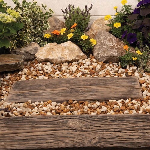 Wood effect concrete garden - wood, &