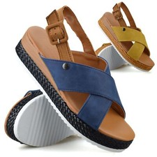 Ladies Womens Mid Wedge Heel