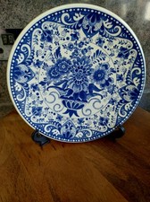 DELFT Blue Hanging Decorative Plate Holland flowers leaf Plant Blauw