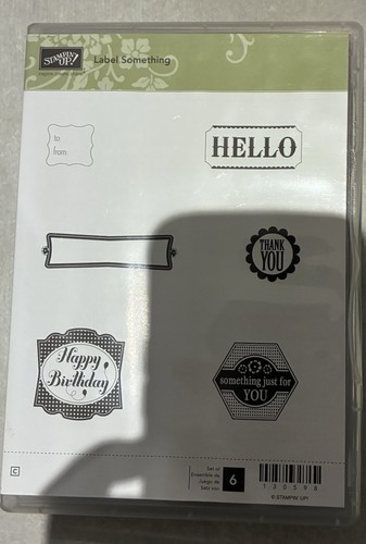 Stampin label something - "label, something"