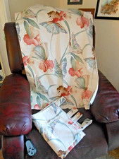 PAIR OF SMALL FULLY LINED CURTAINS-FLORAL PATTTERNED -TAB TOP- L48'' W24'' EACH