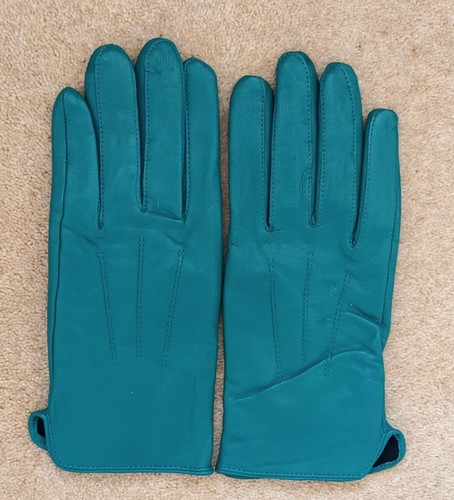 Ladies teal coloured leather - coloured,