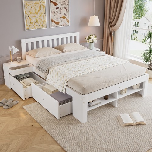 4ft6 double wooden bed frame - 4ft6,