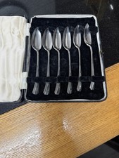  Vintage Set of 6  EPNS Silver Plated Tea Spoons in Original Box 