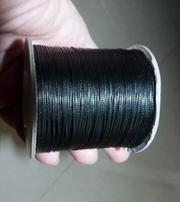 10 Metres Black Wax Cotton Cord 0.5 mm Macrame Cord, Jewellery Bracelet Necklace