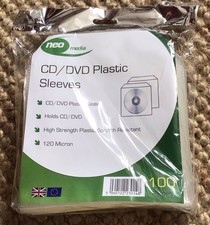 PACK OF 100 CD DVD Plastic