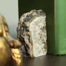 Crystal Geode Bookends Museum High-Quality Real Authentic Crystal Gemstone Gift
