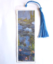 Art Bookmark Water Lilies Monet Pond Floral Rural Painting Gift x Her Woman Man