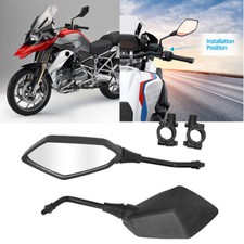 Black Adjustable Motorcycle Rearview Mirrors Pair 7/8" Bike/Motorbike Handle Bar
