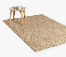 John Lewis Chevron Knot Textured Rectangular Jute Rug L150 x W90cm - Neutral A