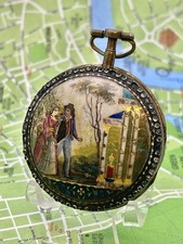 Terrot A Geneve Enameled Laiton Case Verge 1780 Pocket Watch