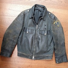 Vintage BUC 1950s NHPD Police Horsehide Leather Riders Jacket Time Aged Talon L
