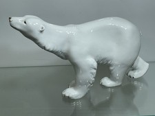 Vintage 1960's, Royal Dux #474 Porcelain White Polar Bear, Czechoslovakia 7 x 13