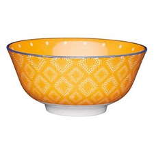 KitchenCraft 16cm Ceramic Bowl Orange Spotty