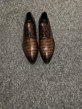 Men’s Brown Croc Pattern Formal Dress Shoes Smart Lace-Up Shoes –Size 9 Men’s ?