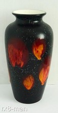 SUPERB VINTAGE POOLE POTTERY RED LAVA DRIP VOLCANO GALAXY SERIES VASE
