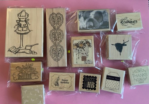 Wooden rubber stamp collection - rubber,
