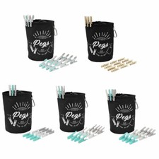 JVL Large Peg Bag with 144-204 Laundry Clothes Pegs Clips for Washing Line