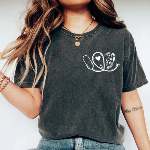 Cute nurse shirt floral - cute,