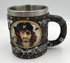 Pirate Beer Mug Stein Cup Tankard Metal Coffee Beverage Drink New