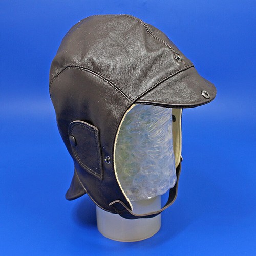 Leather motoring helmet - ,